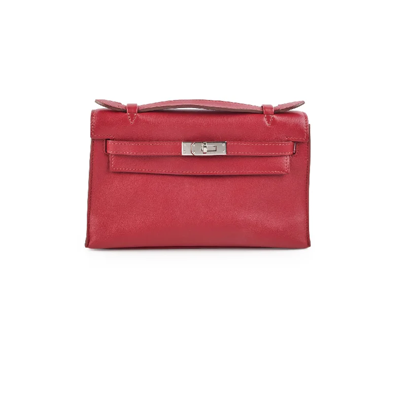 Hermes Kelly Pochette Swift Burgundy - O Square