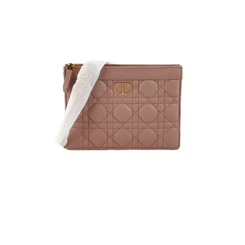 Christian Dior Caro Every Pouch Clutch Rose Nude