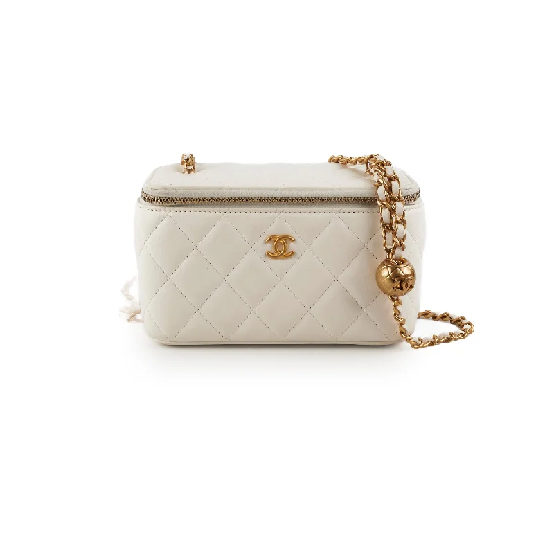 Chanel Vanity Pearl Crush White Lambskin