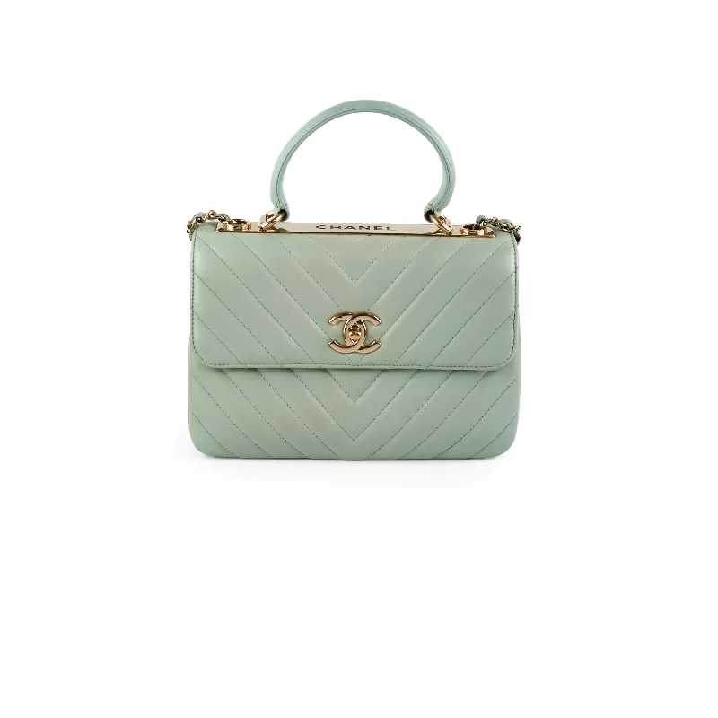 Chanel Trendy CC Chevron Light Green Aqua 25 series