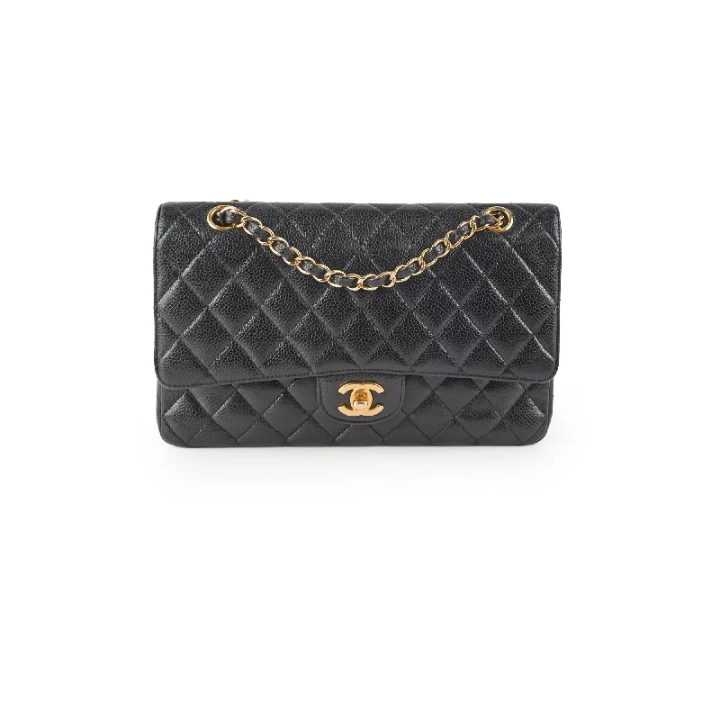 Chanel Medium/Large Caviar Classic Double Flap Black HOLD BC