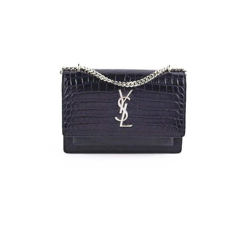 Saint Laurent Sunset Mini Corc Embossed Black