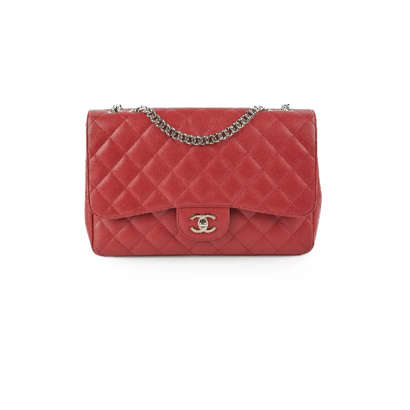 Chanel Classic Single Flap Jumbo Caviar Red - Series 11