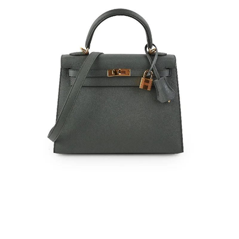 Hermes Kelly 25 Epsom Sellier Vert Armande - Z Stamp