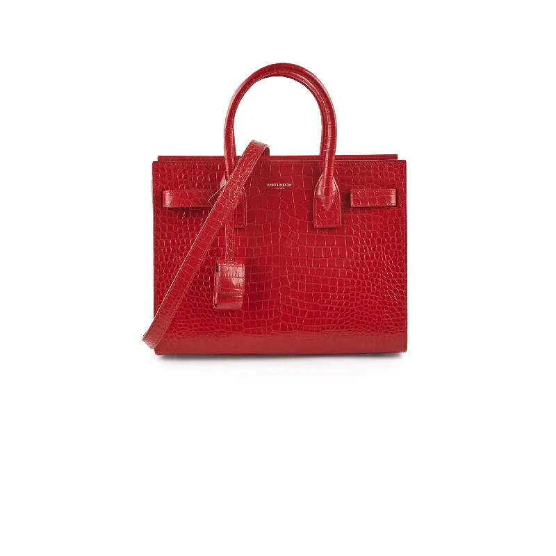 Saint Laurent Baby Sac De Jour Embossed Red