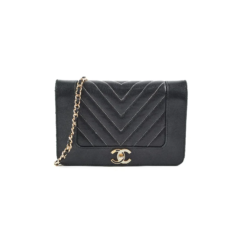 2/7 DOTD- Chanel Chevron Wallet on Chain (WOC) Lambskin Black