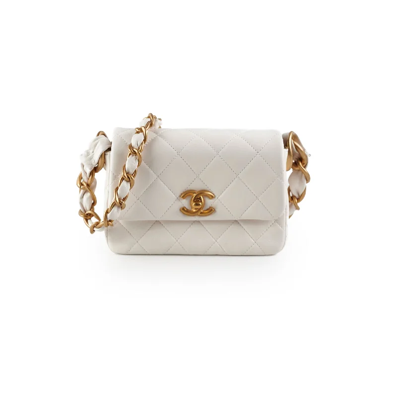 Chanel Seasonal Calfskin Shoulder Bag White