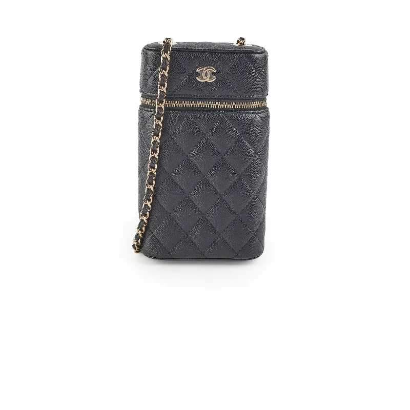 Chanel Caviar Vertical Vanity Case Black 31Series