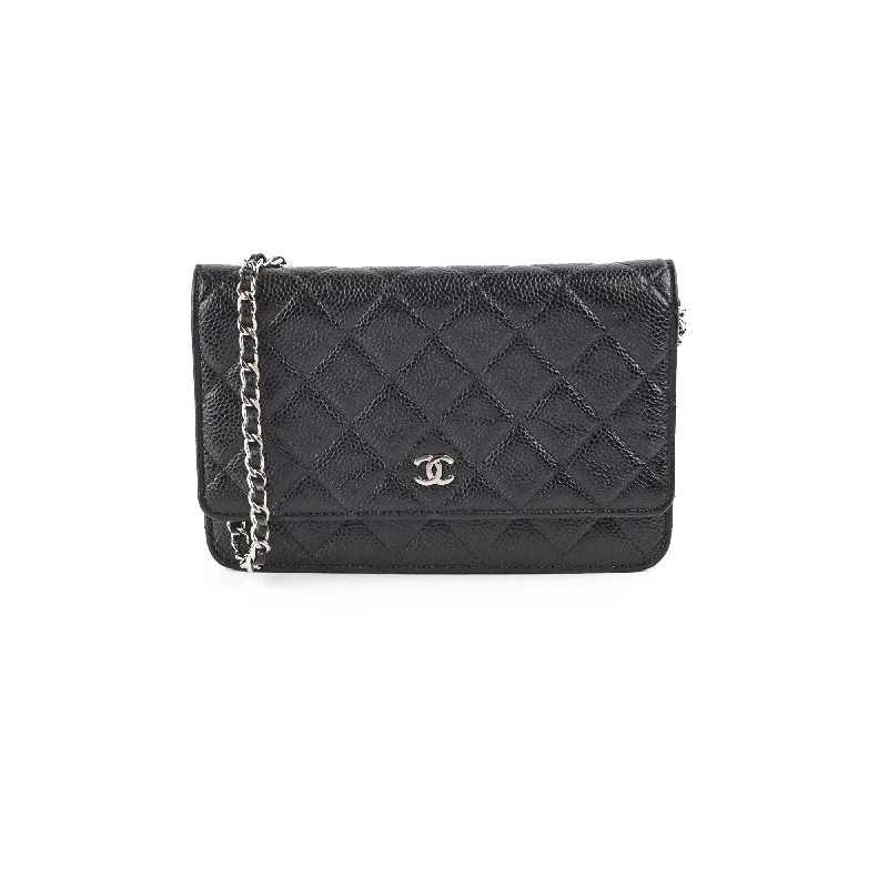 Chanel Wallet On Chain WOC Black Caviar SHW