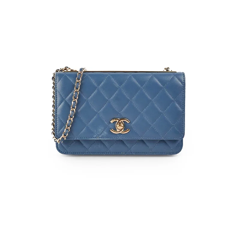 Chanel Trendy Wallet On Chain WOC Blue