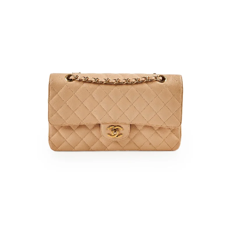 Chanel Classic Caviar M/L Beige Claire