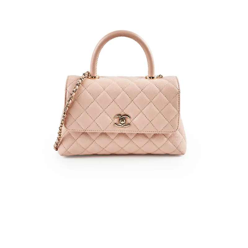 Chanel Small Coco Handle Caviar Pink Microchipped 2021