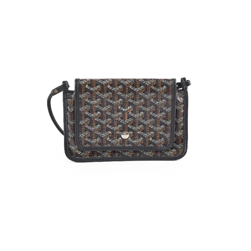 Goyard Plumet Leather Crossbody Shoulder Bag Black