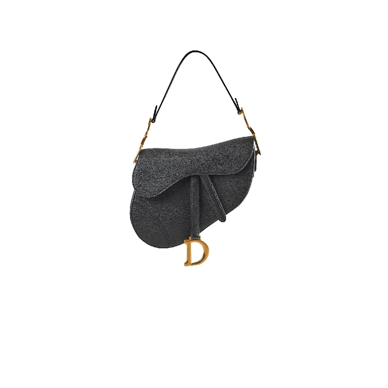 Dior Saddle Bag With Strap Calfskin Black Medium