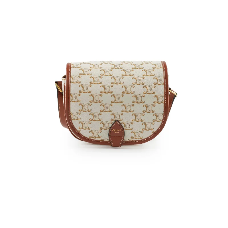 Celine Triomphe Folco Crossbody Bag Beige