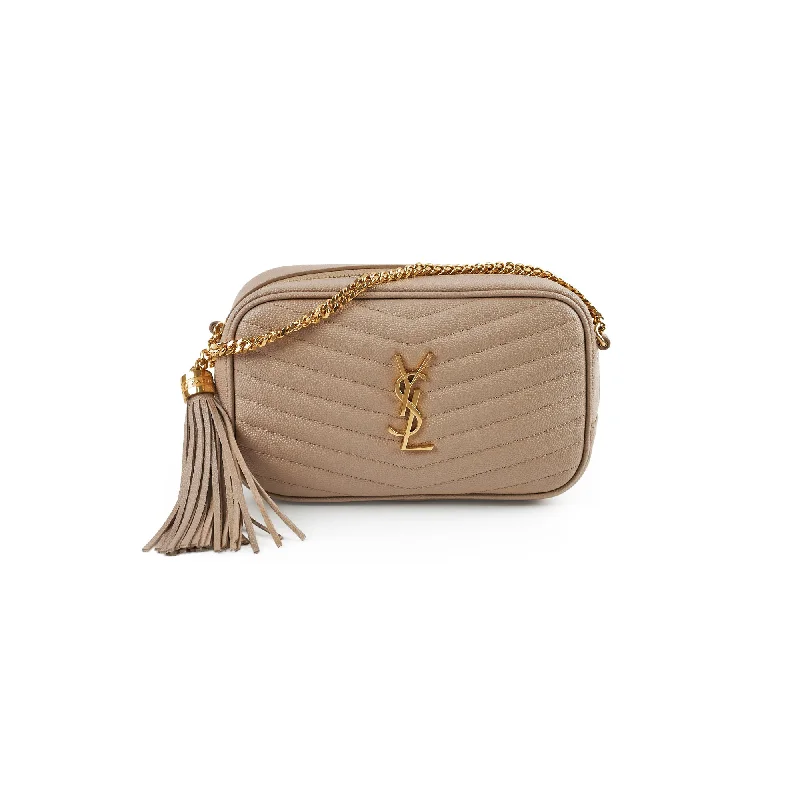 Saint Laurent Mini Lou Dark Beige Camera Crossbody Bag