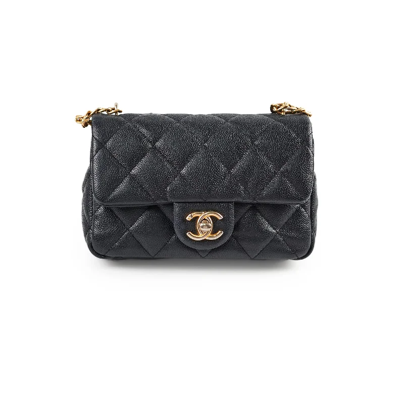 Chanel 23P Seasonal Caviar Mini Flap Black Microchipped