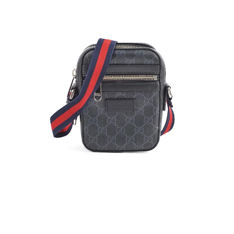 Gucci GG Supreme Messenger Bag Dark Grey