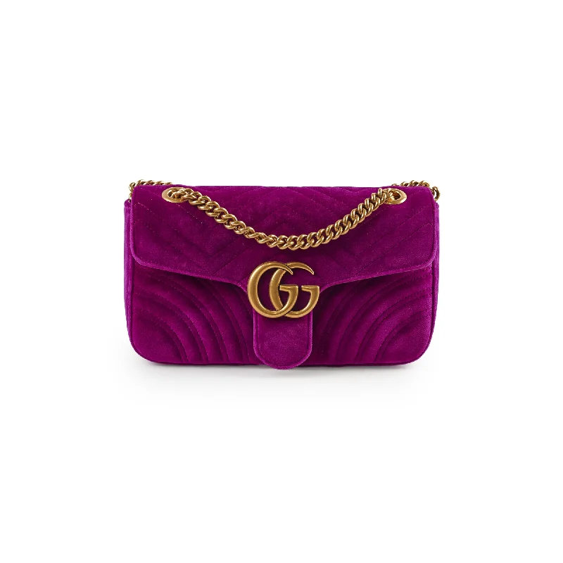 Gucci Small Velvet Violet GG Marmont