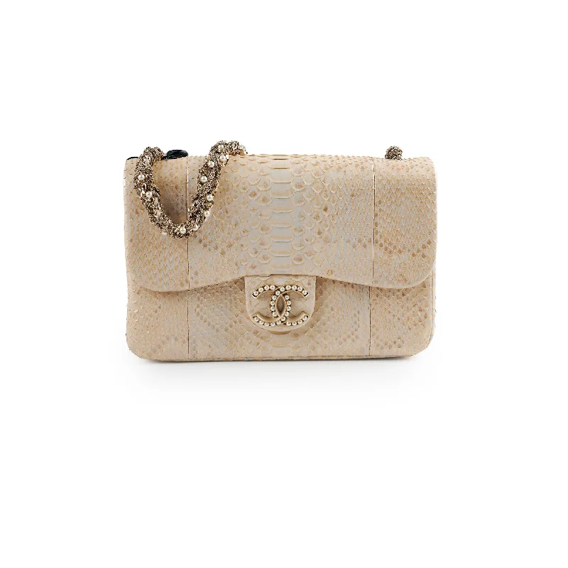 Chanel Python Flap Bag Light Gold