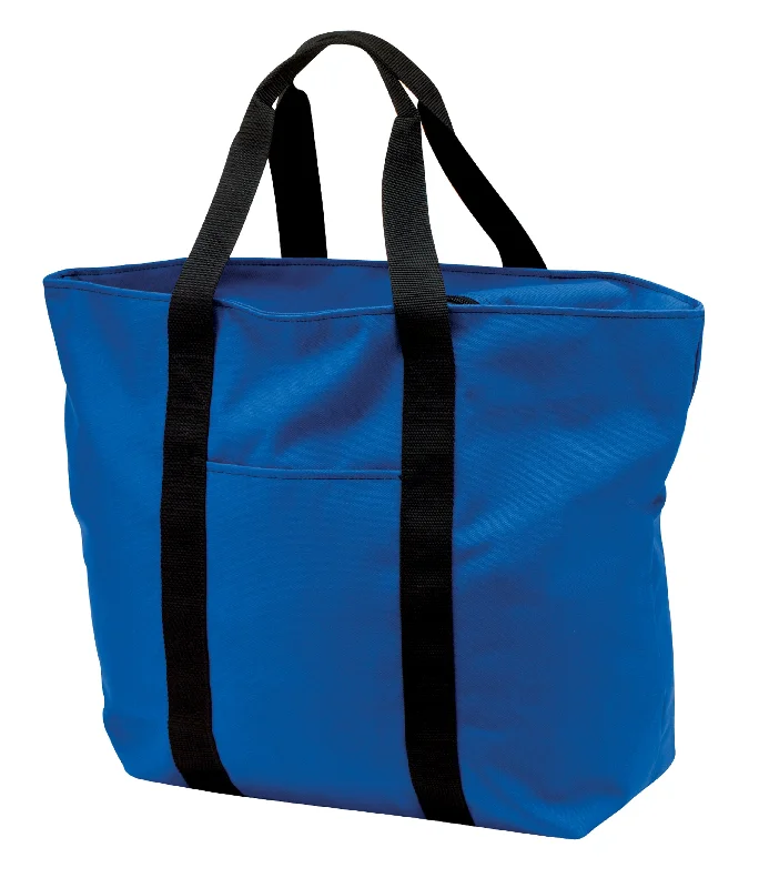 All-Purpose Shoulder Tote Bag w/Zippered Closure Polyester Travel, Beach Totes