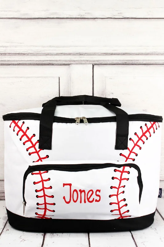 Baseball Laces and Black Cooler Tote with Lid