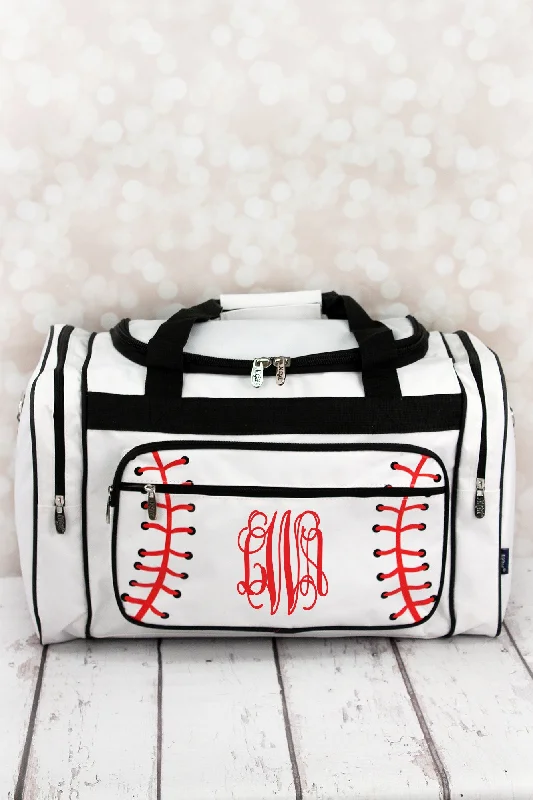 Baseball Laces Duffle Bag with Black Trim 20"