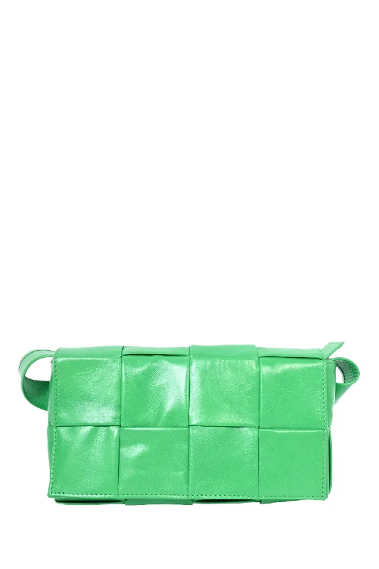 Bottega Veneta Green Mini Intrecciato Leather Belt Bag