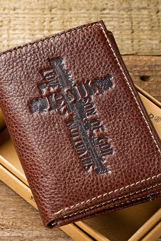 Brown Cross Genuine Leather Tri-Fold Wallet