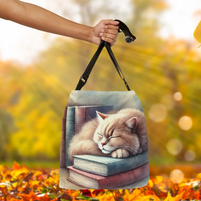 Cat Naps - Book Bag  - Adjustable Strap Tote Bag