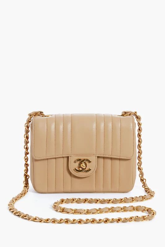 CHANEL Beige Mademoiselle Mini Mastrasse Shoulder Bag