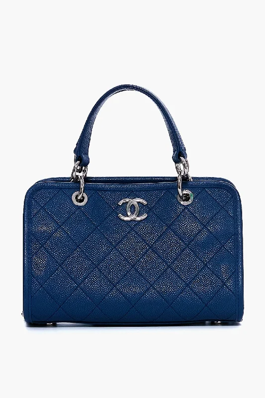 CHANEL Blue Caviar Stitched Shopping Tote