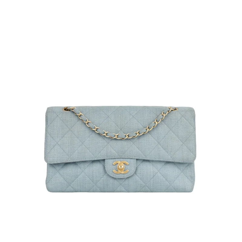 Chanel Classic Flap Bag - Blue Raffia