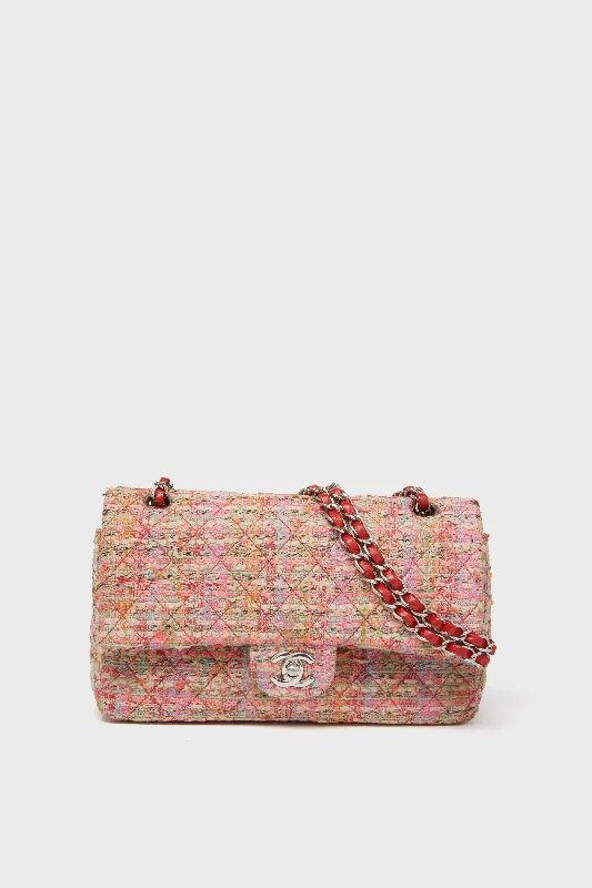 CHANEL Multicolor Tweed Medium Classic Bag