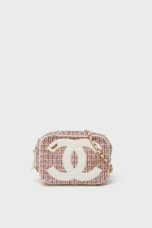 CHANEL Tweed Logo Mania Camera Bag