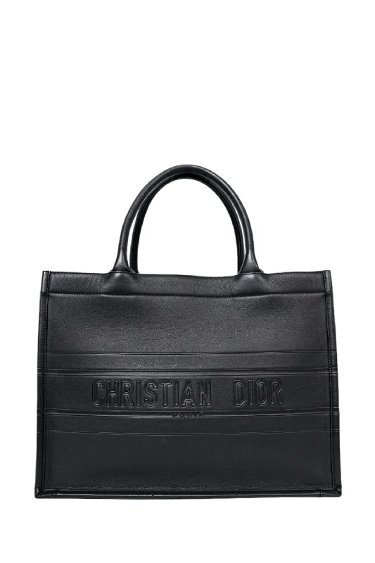 Christian Dior Black Leather Medium Book Tote