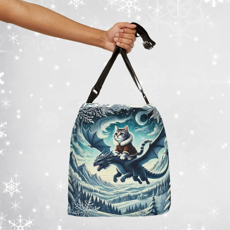 Dragon Adventures- Cat Lover - Book Bag  - Adjustable Strap Tote Bag