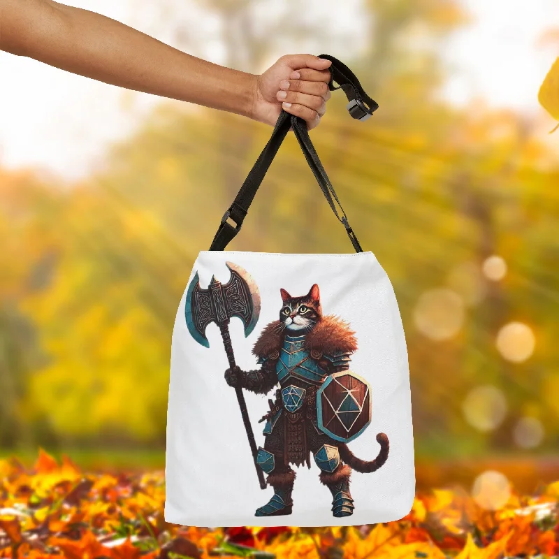 Dungeons and Dragons - Cat Warrior - Adjustable Strap Tote Bag