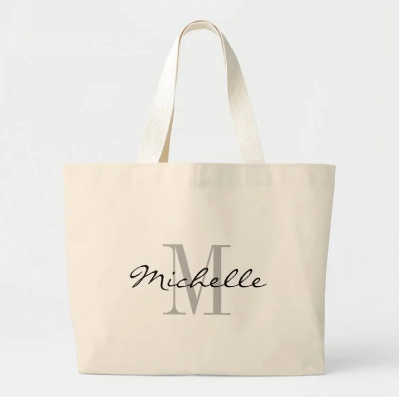 Elegant Minimalist Script Name Tote Bag