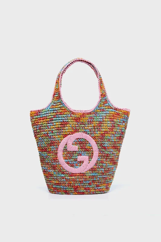 Gucci Multicolor Raffia Effect Bag