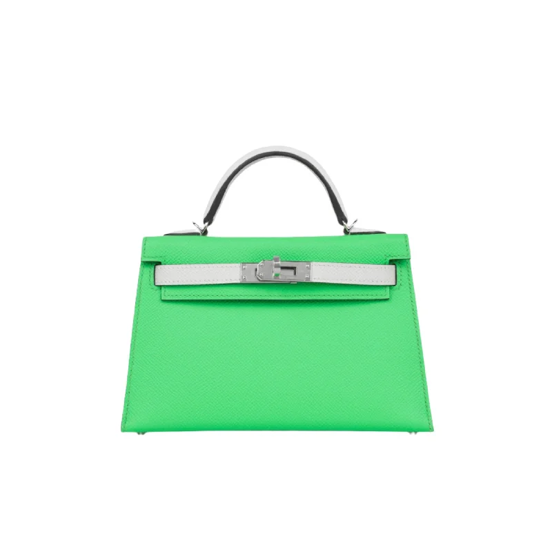 Hermès Mini Kelly  - Vert Comics/Vert Fizz/Gris Pale (NWT)