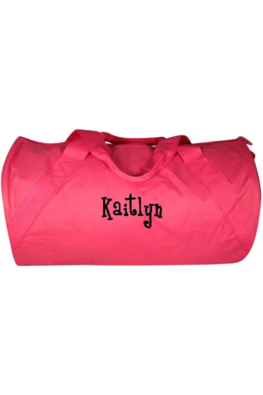 Hot Pink Barrel-Sided Duffle Bag 18"