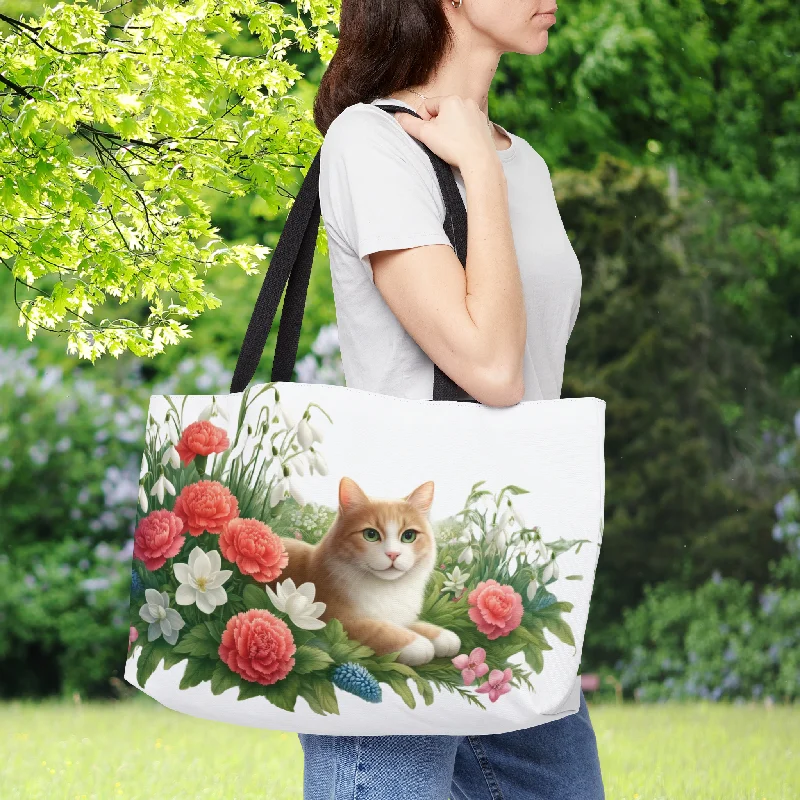 January Birth Flower - Cat Lover - Weekender Tote Bag