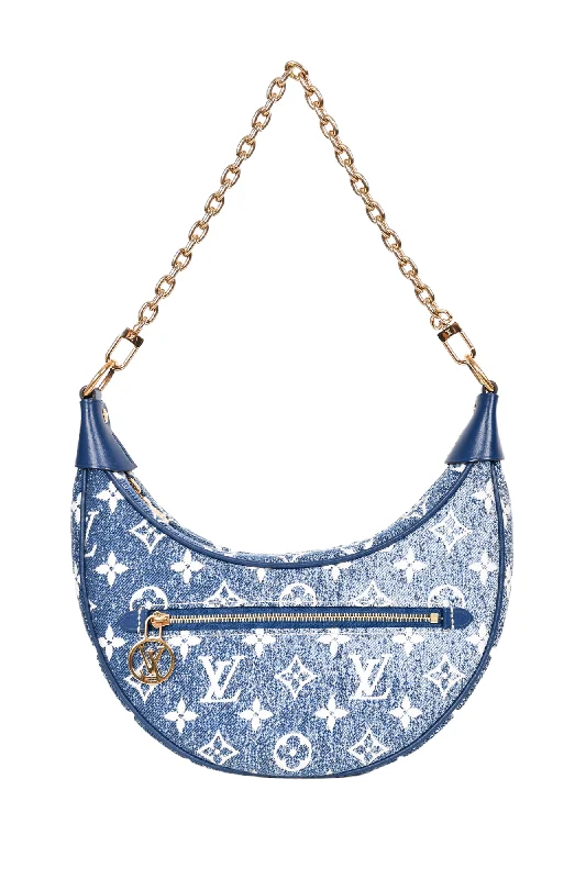 Louis Vuitton Blue Denim Jacquard Loop Shoulder Bag with Strap