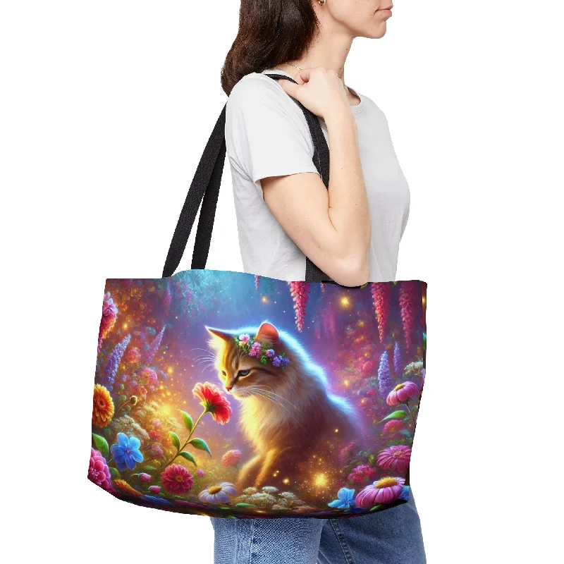 Magic Flower Garden - Cat Lover  - Weekender Tote Bag