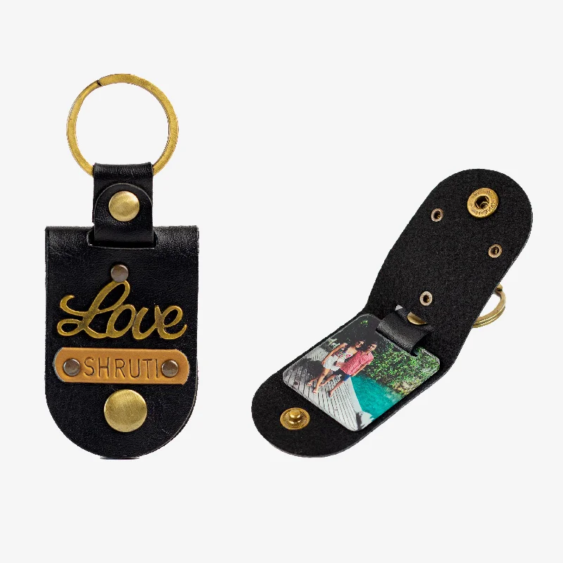 Personalised Photo Keychain - Black