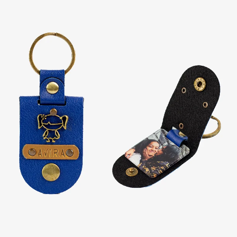 Personalised Photo Keychain - Dark Blue