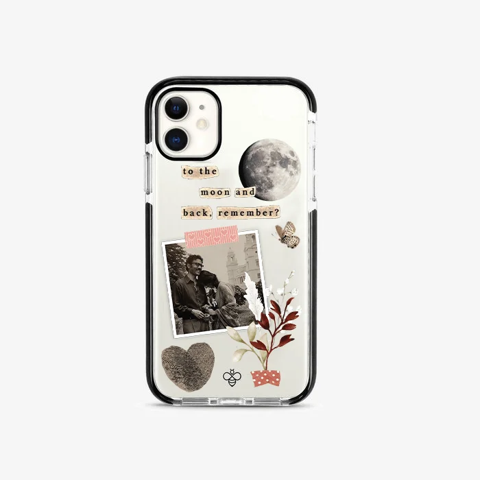 Personalised Silicone iPhone Cover - Moon & Back