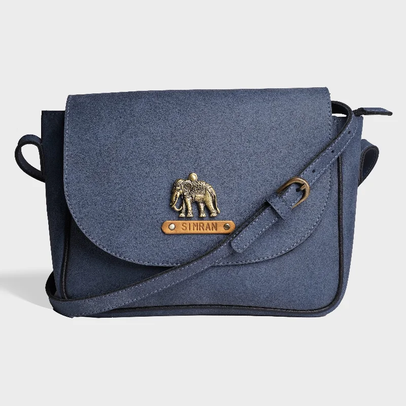 Personalised Satchel Crossbody Bag-Jeans Blue