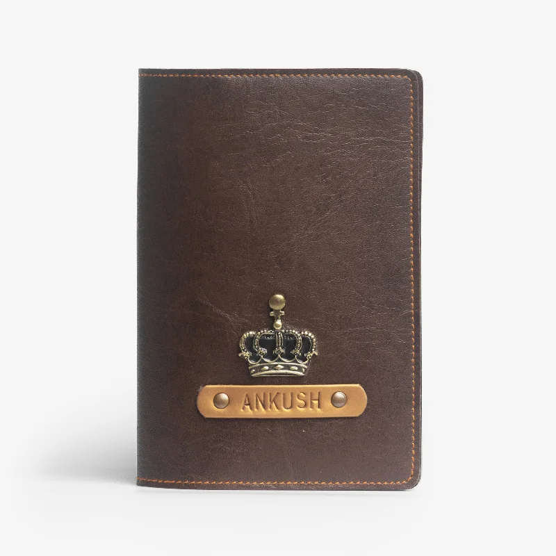 Personalised Dark Brown Passport Cover for Brother